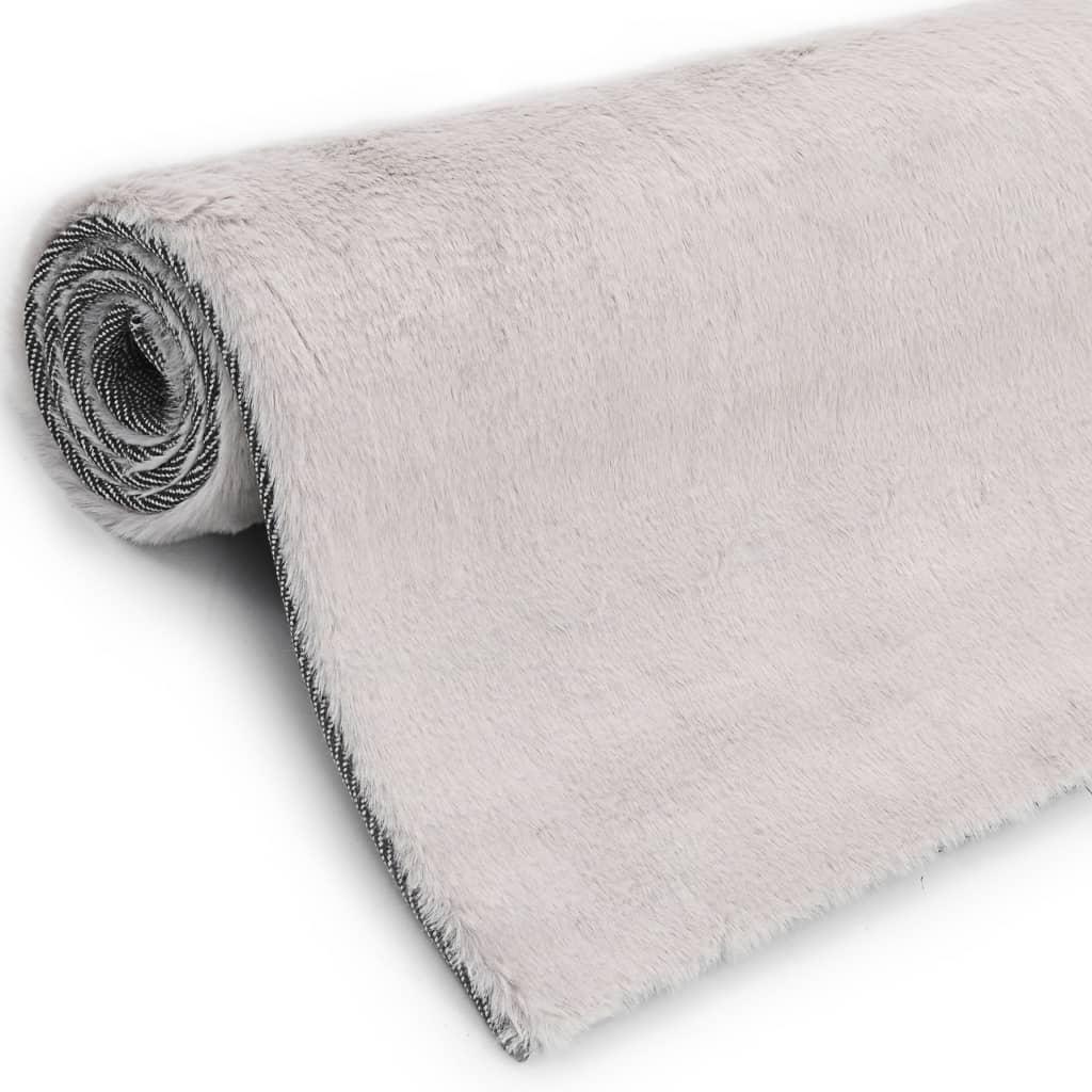 Berkfield Rug 80x150 cm Faux Rabbit Pelt Grey