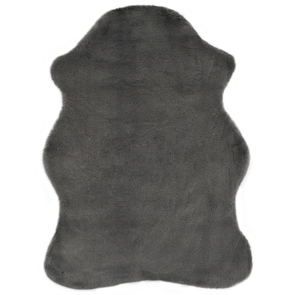Berkfield Rug 65x95 cm Faux Rabbit Pelt Dark Grey