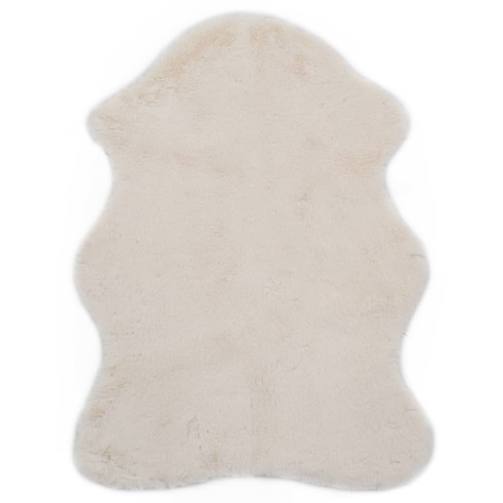 Berkfield Rug 65x95 cm Faux Rabbit Pelt Cream