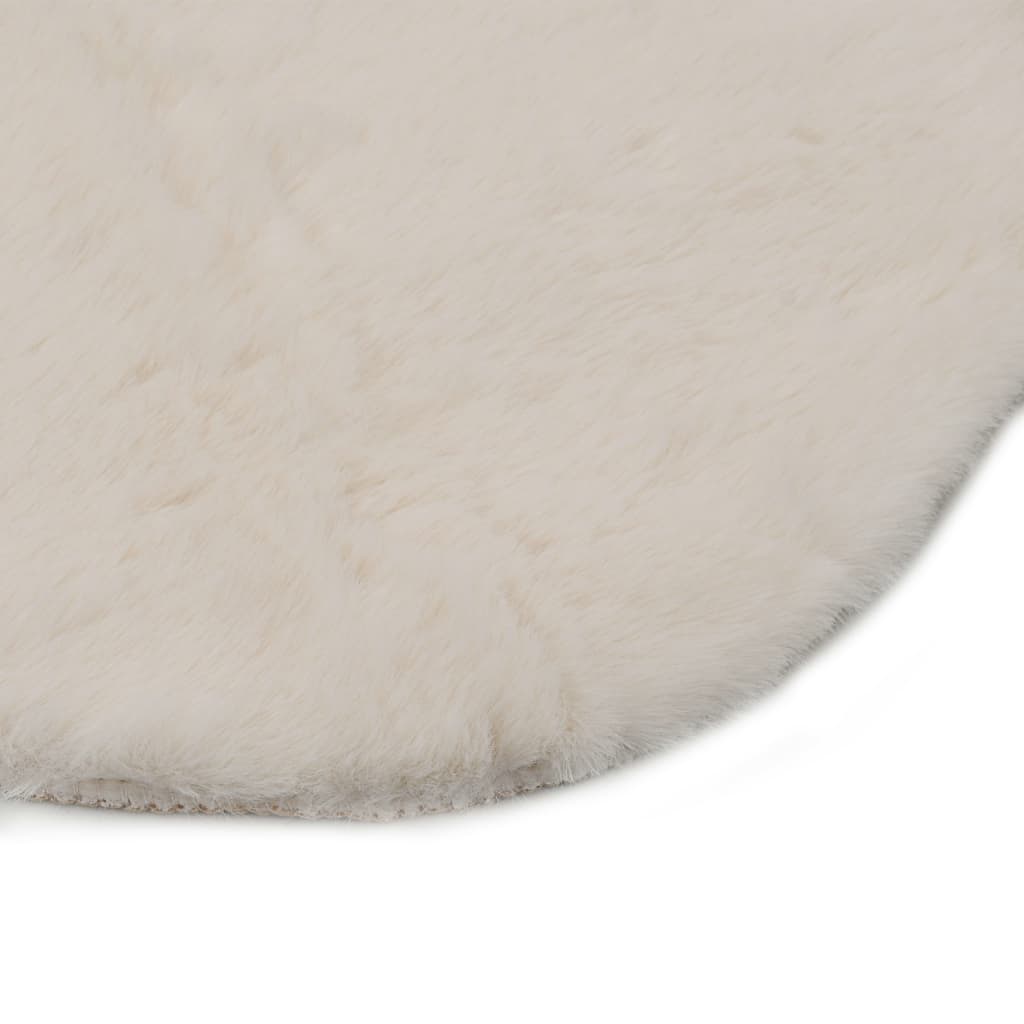 Berkfield Rug 65x95 cm Faux Rabbit Pelt Cream