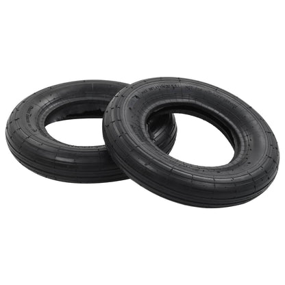 Berkfield 4 Piece Wheelbarrow Tire and Inner Tube Set 3.50-8 4PR Rubber