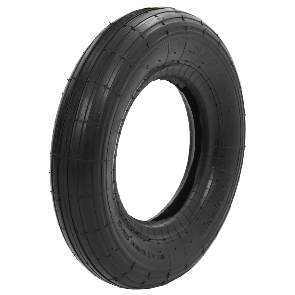 Berkfield 4 Piece Wheelbarrow Tire and Inner Tube Set 3.50-8 4PR Rubber