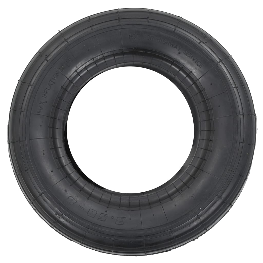 Berkfield 4 Piece Wheelbarrow Tire and Inner Tube Set 3.50-8 4PR Rubber