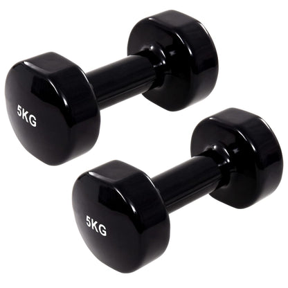 Berkfield Dumbbell 2 pcs 2x5 kg Cast Iron Black