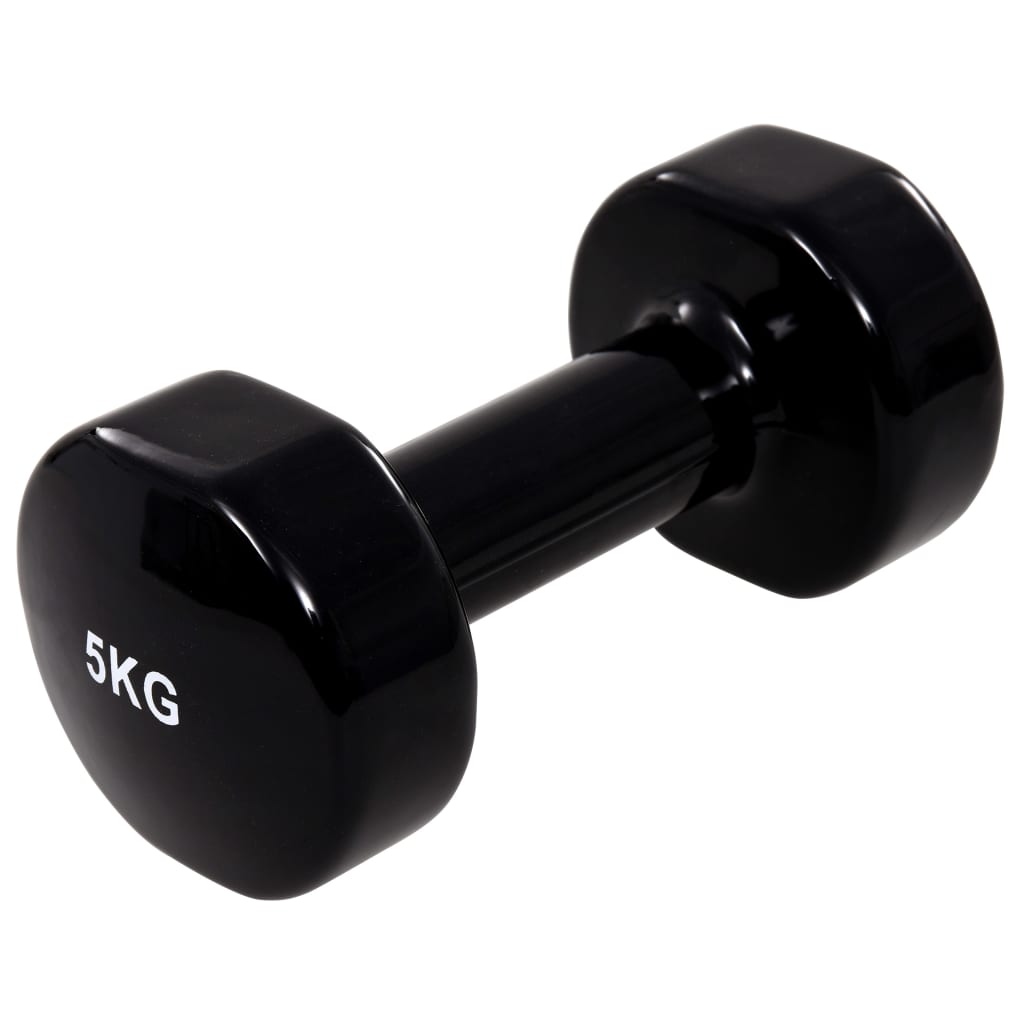 Berkfield Dumbbell 2 pcs 2x5 kg Cast Iron Black