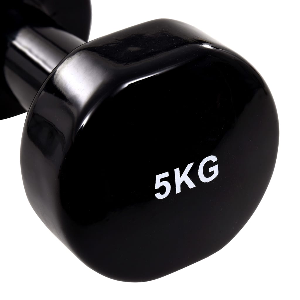 Berkfield Dumbbell 2 pcs 2x5 kg Cast Iron Black
