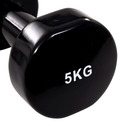 Berkfield Dumbbell 2 pcs 2x5 kg Cast Iron Black