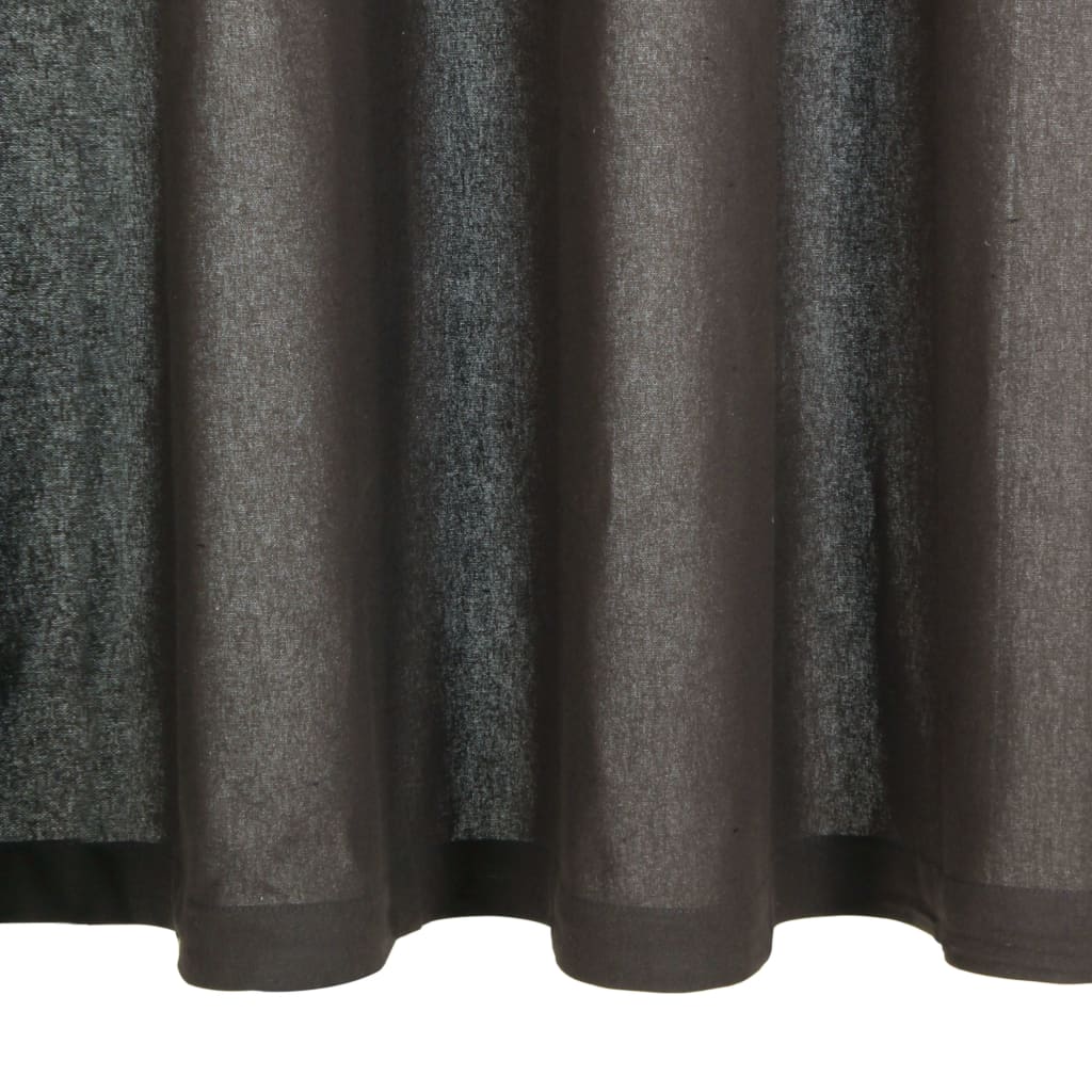 Berkfield Curtains with Metal Rings 2 pcs Cotton 140x245 cm Anthracite