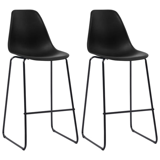 Berkfield Bar Chairs 2 pcs Black Plastic