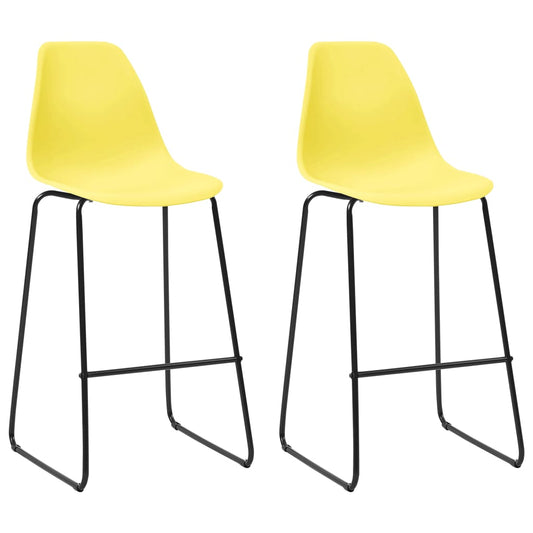 Berkfield Bar Chairs 2 pcs Yellow Plastic