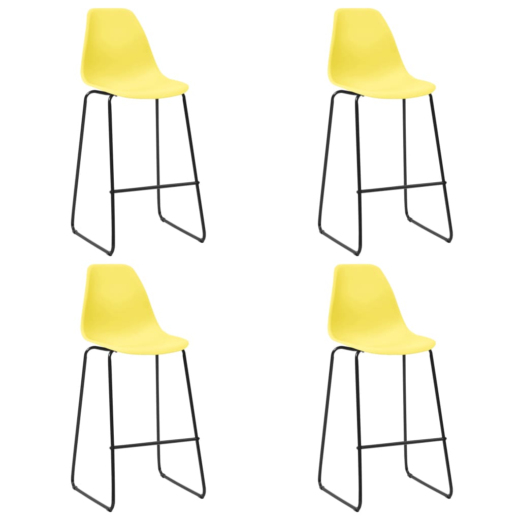 Berkfield Bar Chairs 4 pcs Yellow Plastic