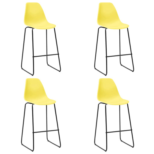 Berkfield Bar Chairs 4 pcs Yellow Plastic