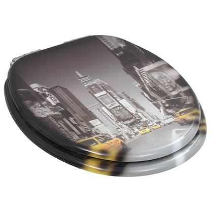 Berkfield WC Toilet Seats 2 pcs with Soft Close Lids MDF New York Design