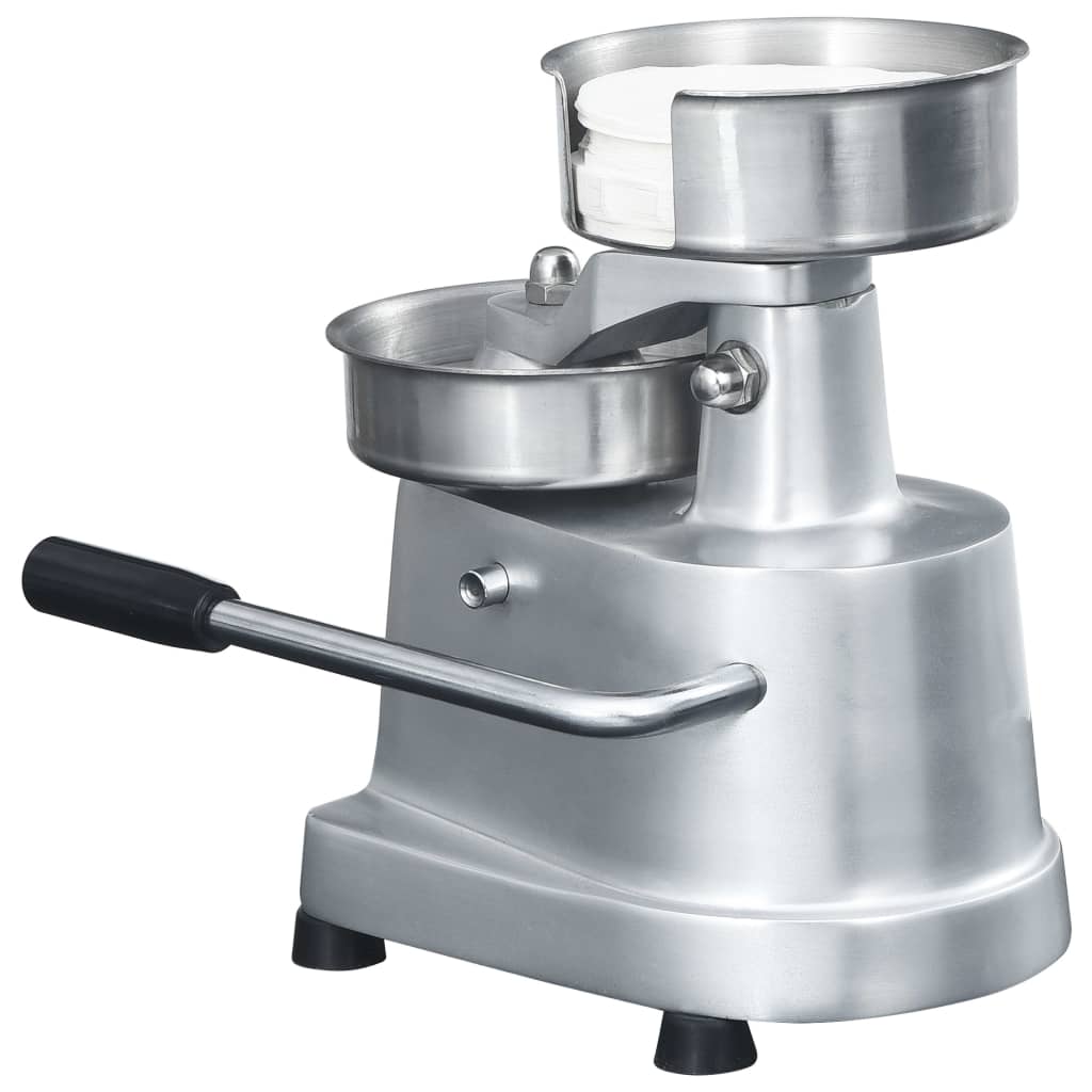 Berkfield Hamburger Press Machine with 500 Patty Papers Aluminium 10 cm