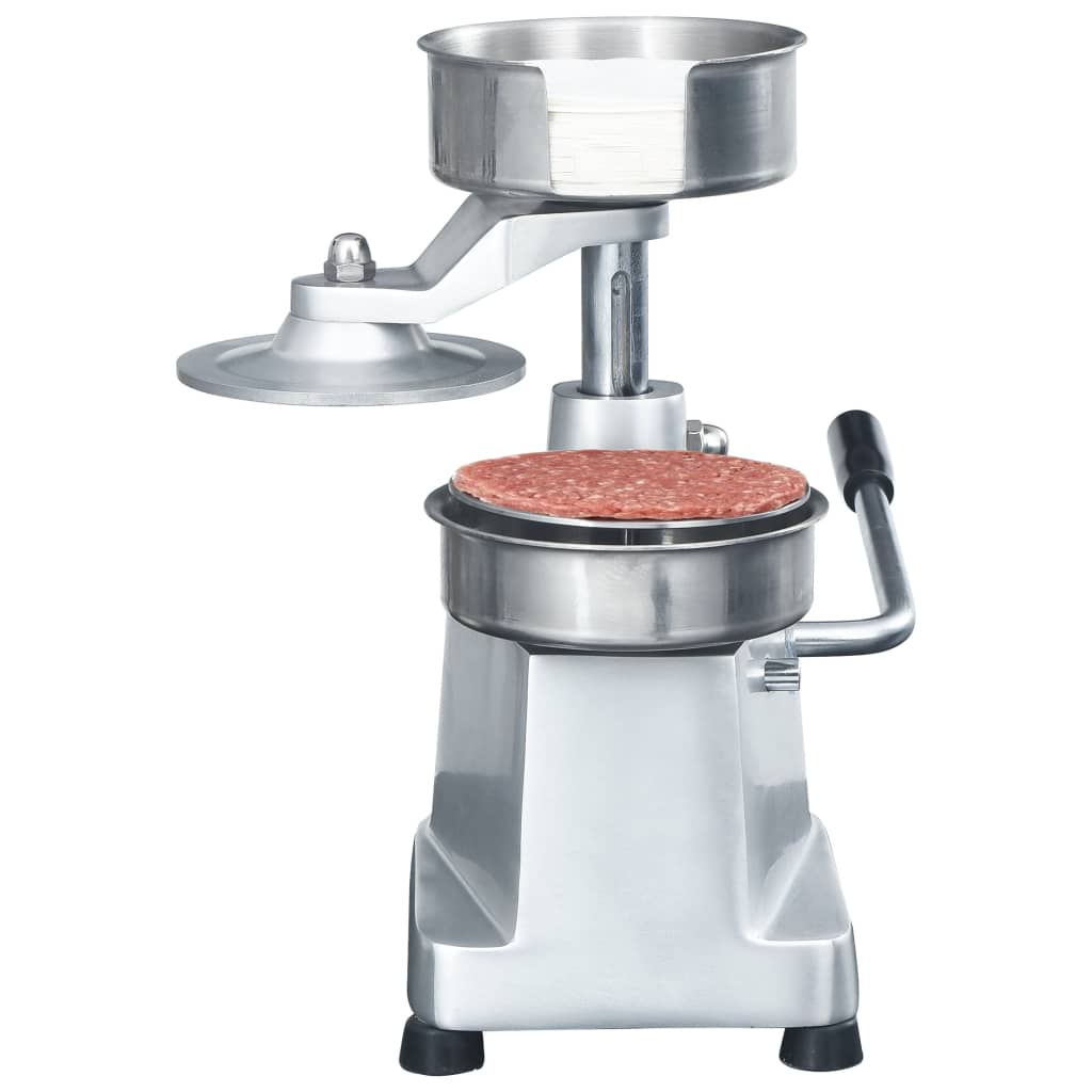 Berkfield Hamburger Press Machine with 500 Patty Papers Aluminium 10 cm