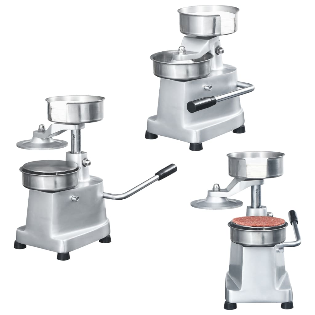 Berkfield Hamburger Press Machine with 500 Patty Papers Aluminium 10 cm