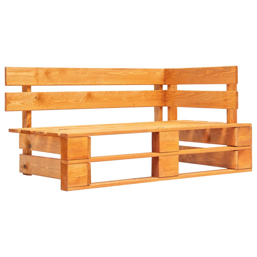 Berkfield Garden Pallet Corner Bench Wood Honey Brown