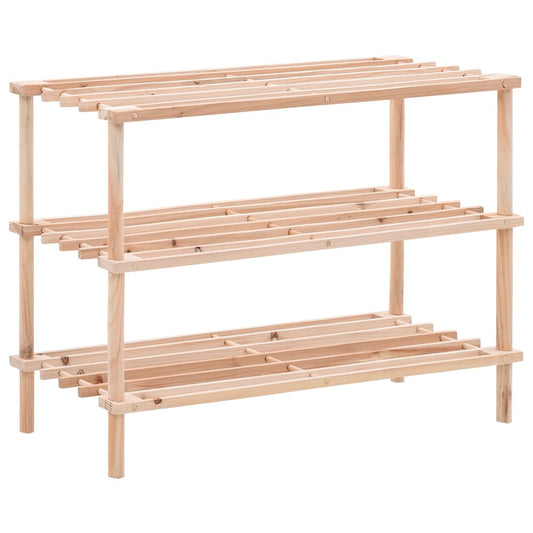 Berkfield 3-Tier Shoe Rack Solid Fir Wood