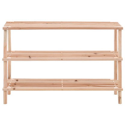 Berkfield 3-Tier Shoe Rack Solid Fir Wood