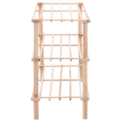 Berkfield 3-Tier Shoe Rack Solid Fir Wood