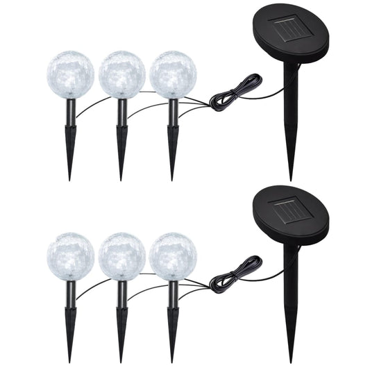 Berkfield Garden Lights 6 pcs LED with Spike Anchors & Solar Panels