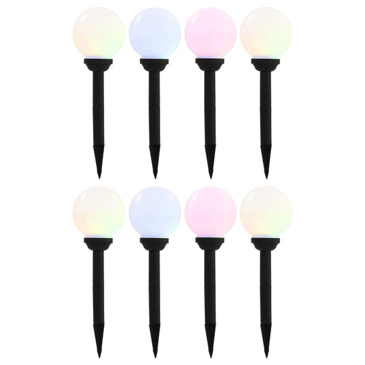 Berkfield Outdoor Solar Lamps 8 pcs LED Spherical 15 cm RGB