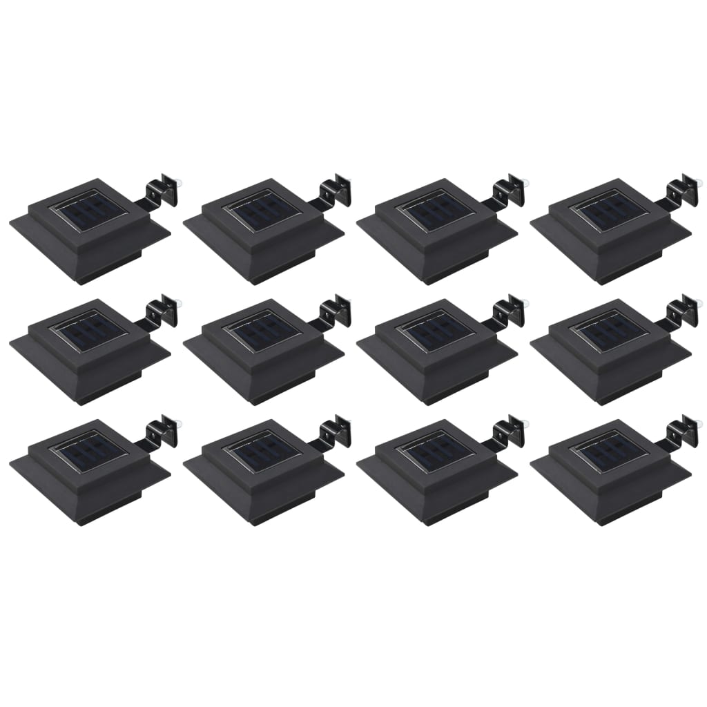 Berkfield Outdoor Solar Lamps 12 pcs LED Square 12 cm Black