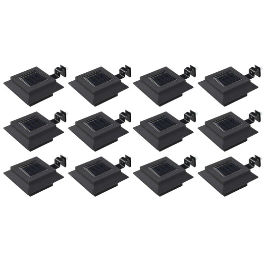 Berkfield Outdoor Solar Lamps 12 pcs LED Square 12 cm Black