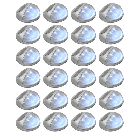 Berkfield Outdoor Solar Wall Lamps LED 24 pcs Round Silver