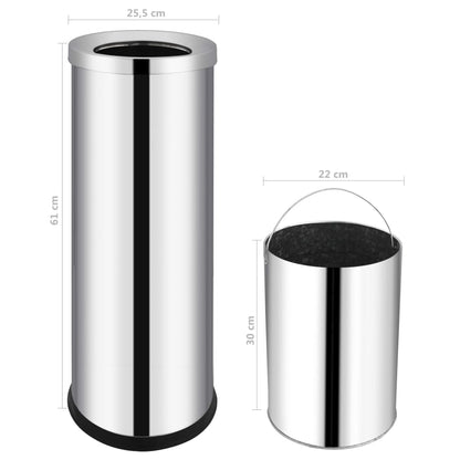 Berkfield Waste Bin Hotel Stainless Steel 32 L