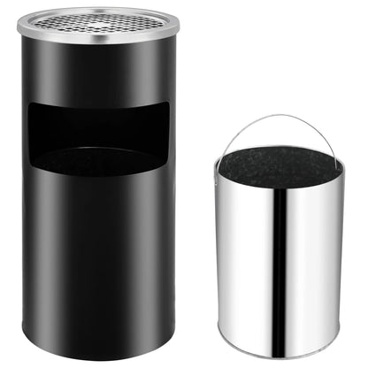 Berkfield Wall Ashtray Dustbin Steel 26 L Black