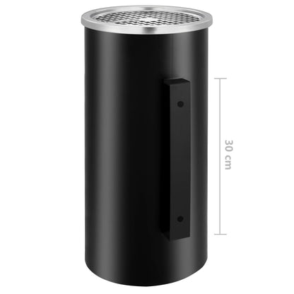 Berkfield Wall Ashtray Dustbin Steel 26 L Black