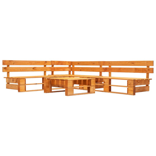 Berkfield 4 Piece Garden Pallet Lounge Set Wood Honey Brown