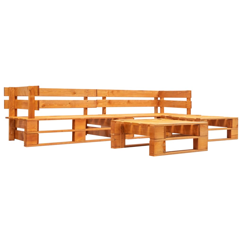Berkfield 4 Piece Garden Pallet Lounge Set Wood Honey Brown
