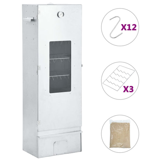 Berkfield BBQ Oven Smoker with 1kg Wood Chips 44.5x29x124 cm