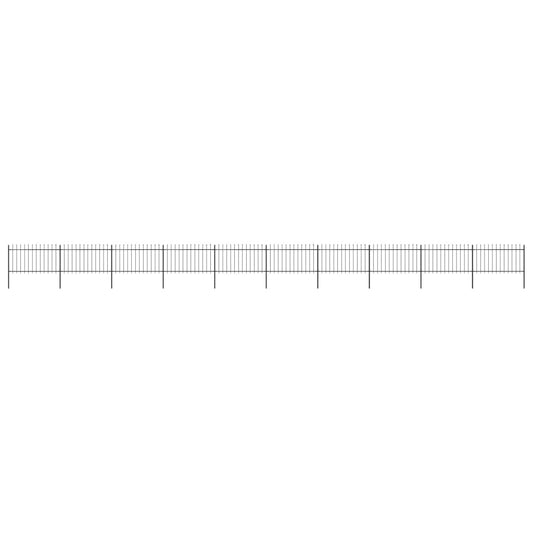 Berkfield Garden Fence with Spear Top Steel 17x1 m Black