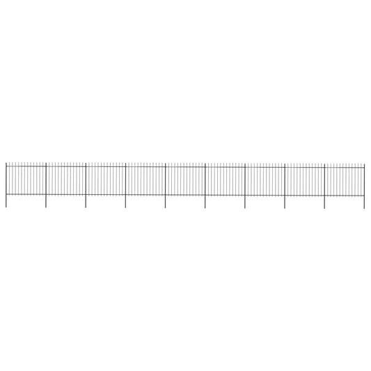 Berkfield Garden Fence with Spear Top Steel 15.3x1.5 m Black