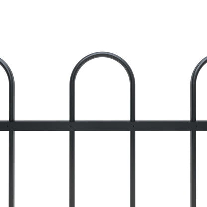 Berkfield Garden Fence with Hoop Top Steel 3.4x1 m Black