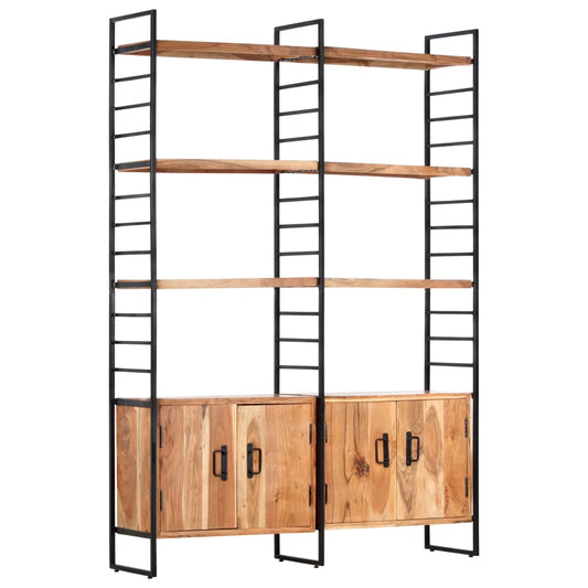 Berkfield 4-Tier Bookcase 124x30x180 cm Solid Acacia Wood