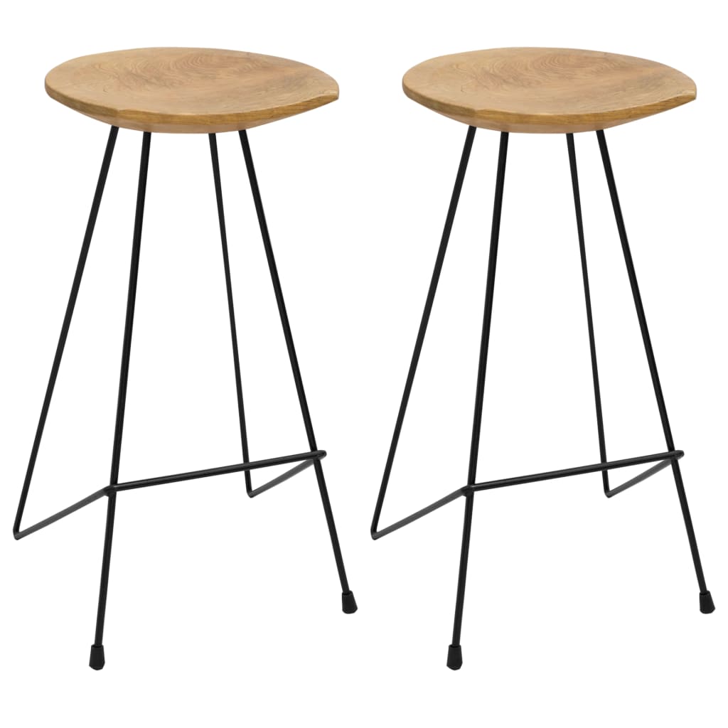 Berkfield Bar Stools 2 pcs Solid Teak Wood