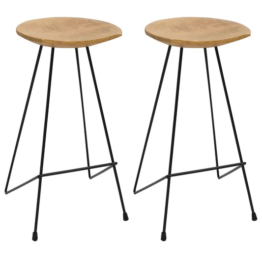 Berkfield Bar Stools 2 pcs Solid Teak Wood