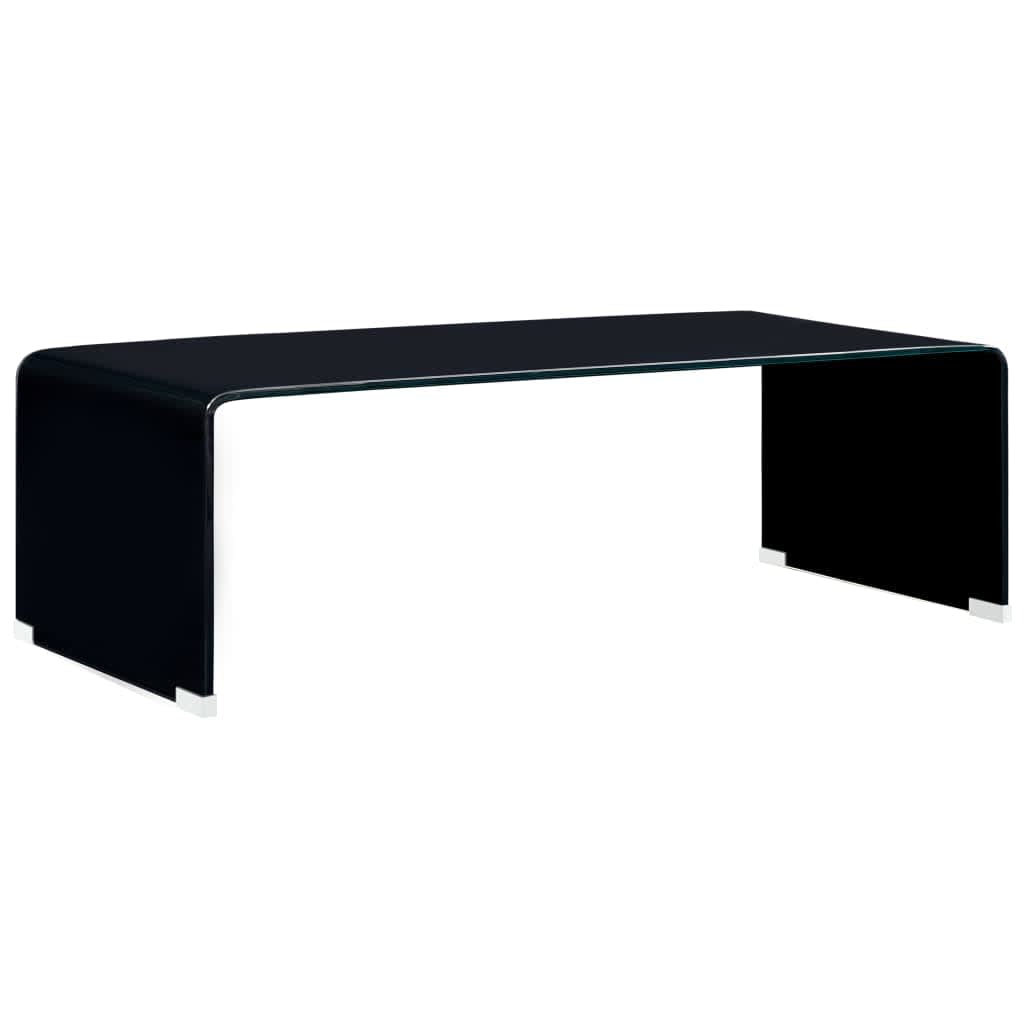 Berkfield Coffee Table Black 98x45x31 cm Tempered Glass