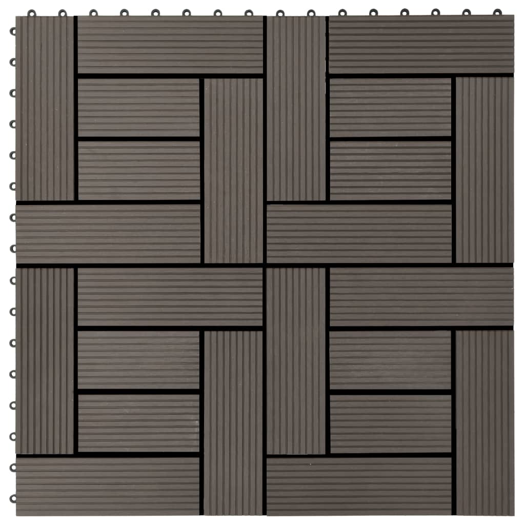 Berkfield 22 pcs Decking Tiles 30x30 cm 2 sqm WPC Dark Brown