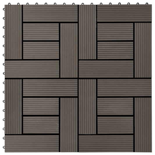 Berkfield 22 pcs Decking Tiles 30x30 cm 2 sqm WPC Dark Brown