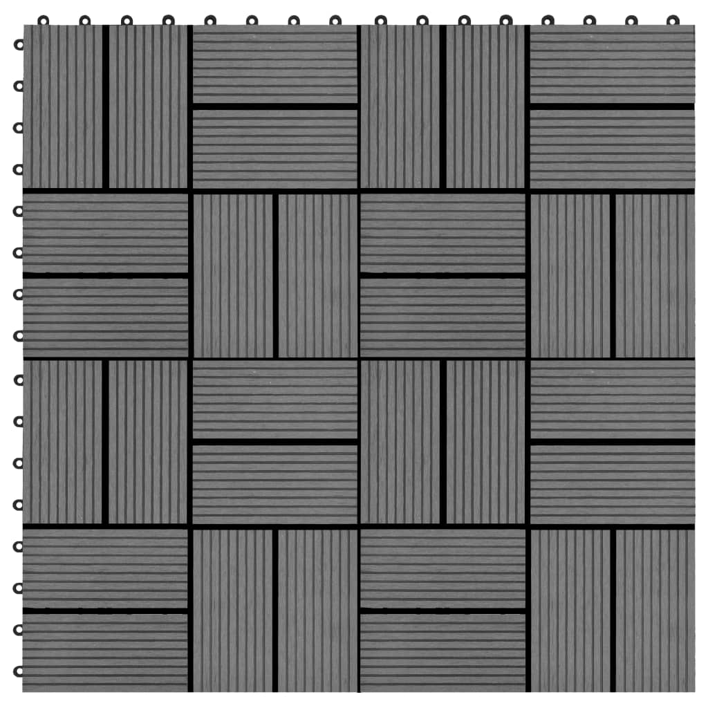 Berkfield 22 pcs Decking Tiles 30x30 cm 2 sqm WPC Grey