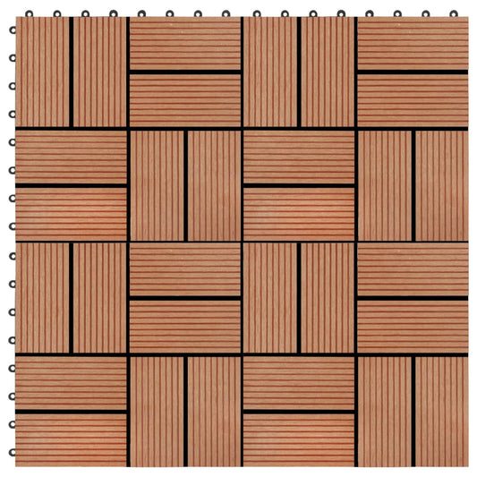 Berkfield 22 pcs Decking Tiles 30x30 cm 2 sqm WPC Teak Colour