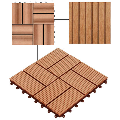 Berkfield 22 pcs Decking Tiles 30x30 cm 2 sqm WPC Teak Colour