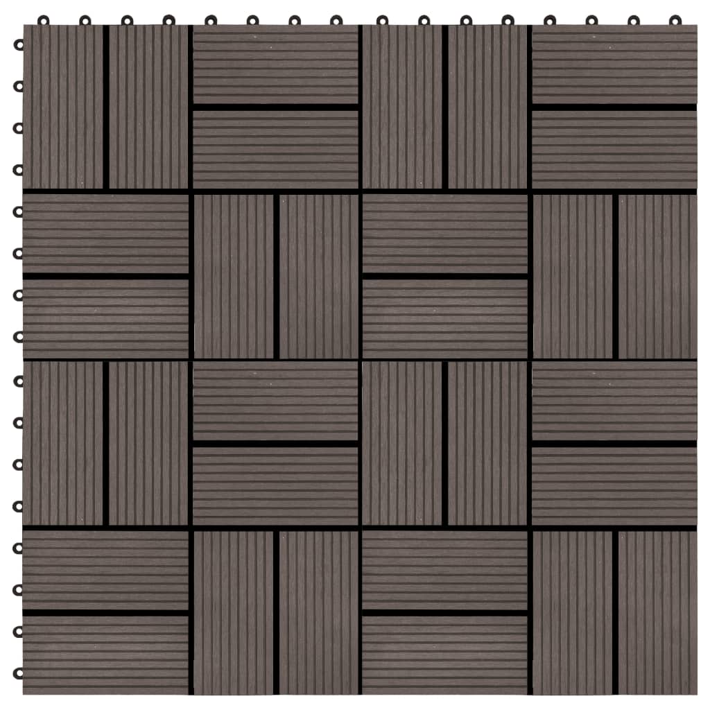 Berkfield 22 pcs Decking Tiles 30x30 cm 2 sqm WPC Dark Brown
