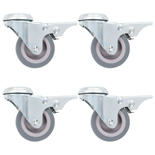 Berkfield 12 pcs Bolt Hole Swivel Casters 50 mm