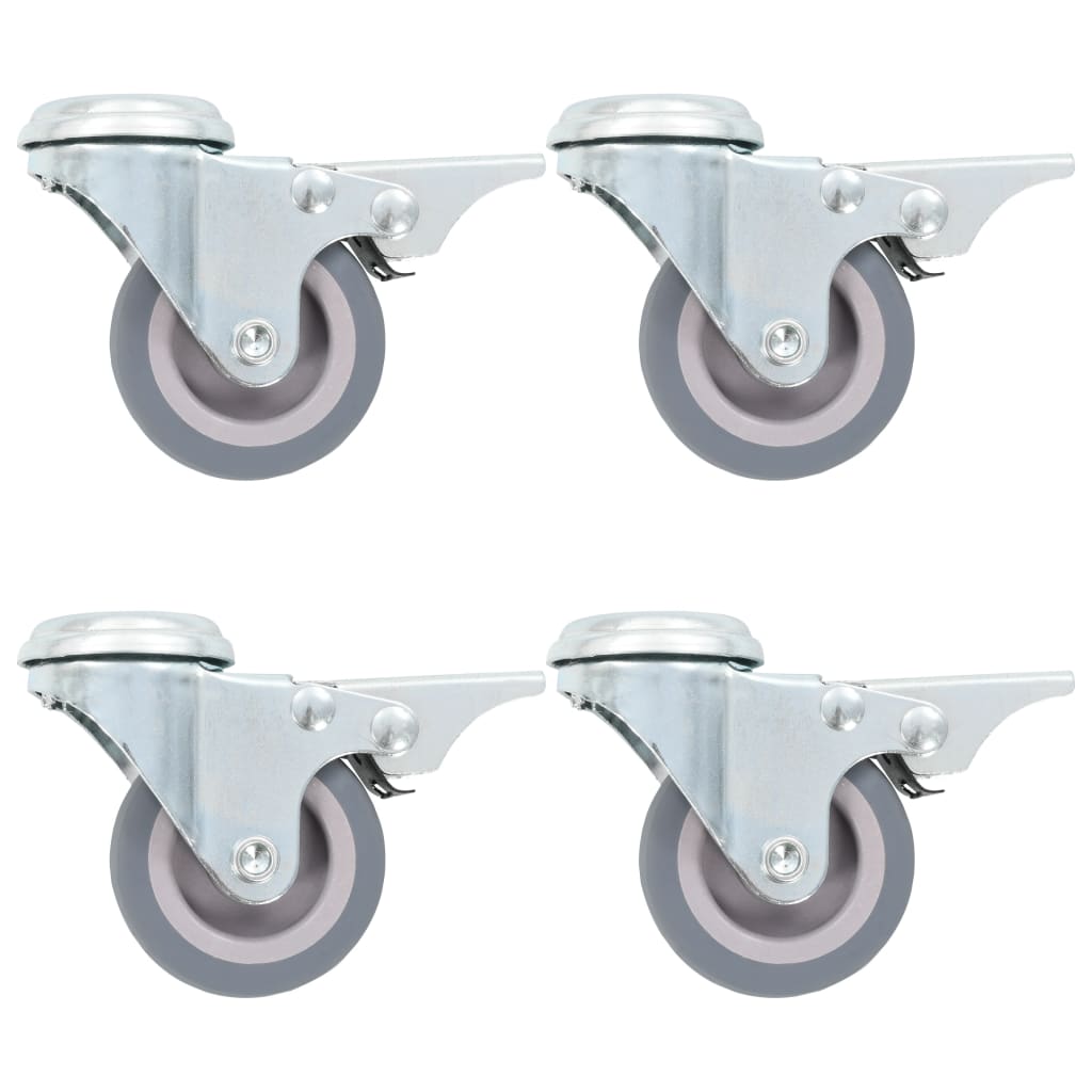 Berkfield 24 pcs Bolt Hole Swivel Casters 50 mm